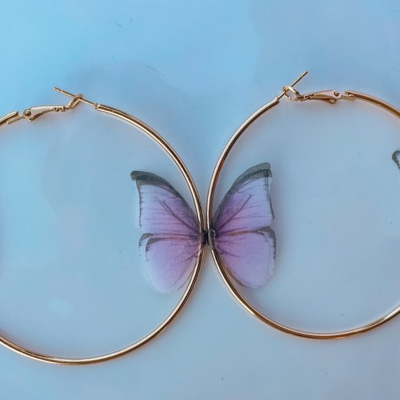 🆕 🦋Butterfly Hoop Earrings - Picture 4 of 15